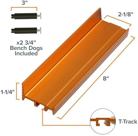 BORA Bench Dog Hole Clamp Stop - 8 in Fence with Quick Pegs