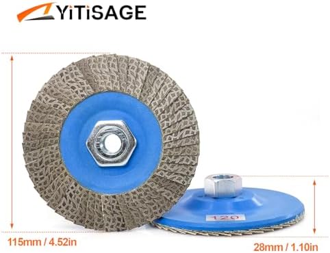 4.5" Diamond Flap Disc,Plastic Back Grinding Wheel for Marble,Ceramics,Sander Tile,Stone,Glass,Concrete(Grit 120-1pc)