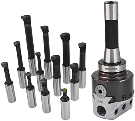 12-Pack 3In Boring Head R8 Shank 3/4In Carbide Boring Bar Set Milling
