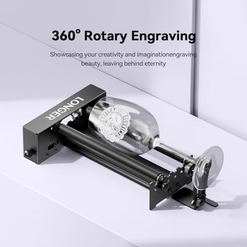 Longer Rotary Roller Series,with Bracket, Y-Axis 360° Rotation for Laser Engraver Engraving Cylindrical Objects Tumblers Cans Cups Bottles, Compatible with 99% of Laser Engraver,Size 268 * 184 * 60mm