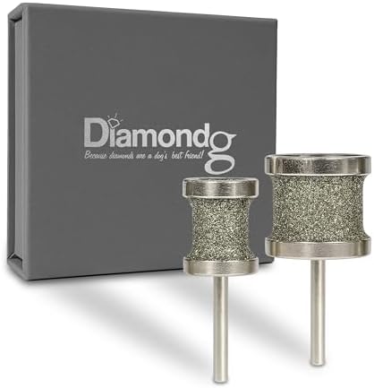 Diamondg Dog Nail Grinder Bits - Diamond-Coated, 60-80 Grit Body, 2 Pack
