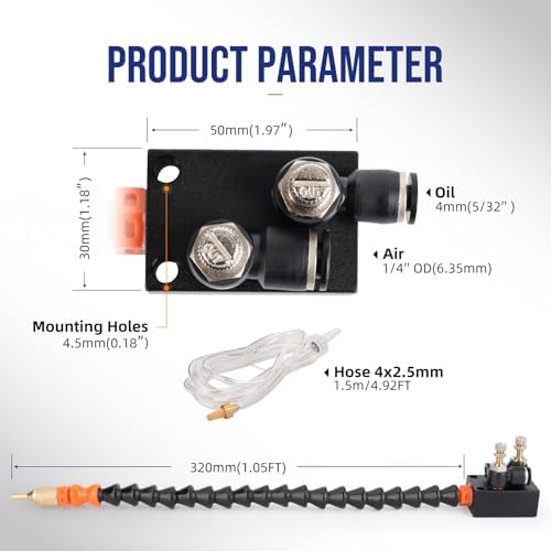 1/4" CNC Coolant Mister for Milling Machine Mist Spray System