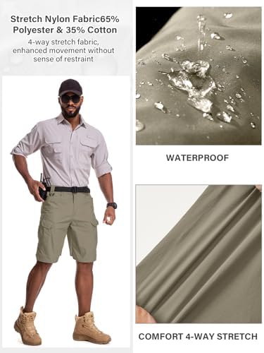Mens Work Shorts Cargo Tactical Outdoor Wear Resistant Hiking Tool Shorts