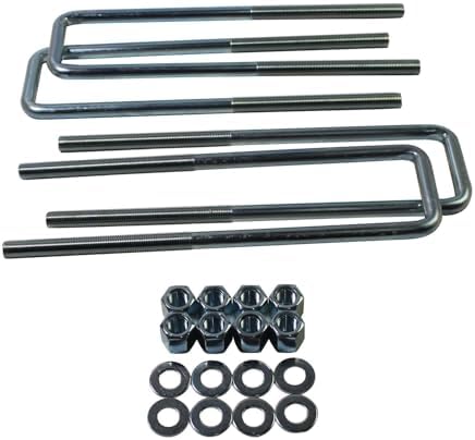 Extra Long Square U-Bolts M14 x 1.5 Thread, Fits 2.5" Leaf Springs, Approx. 15.5" Inside Length W/Hardware