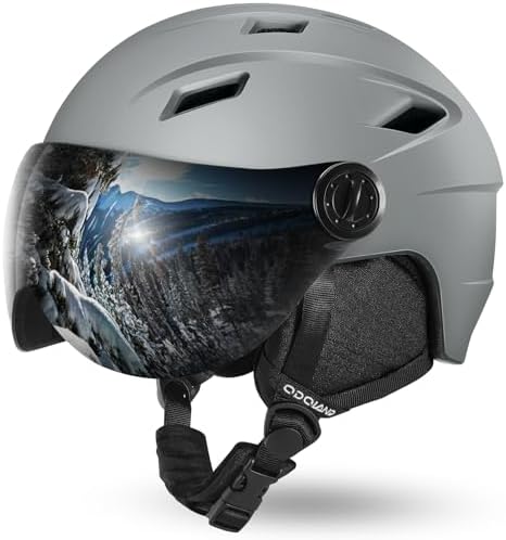 Odoland Ski Helmet with 2-in-1 Visor Goggles, Lightweight for Men Women