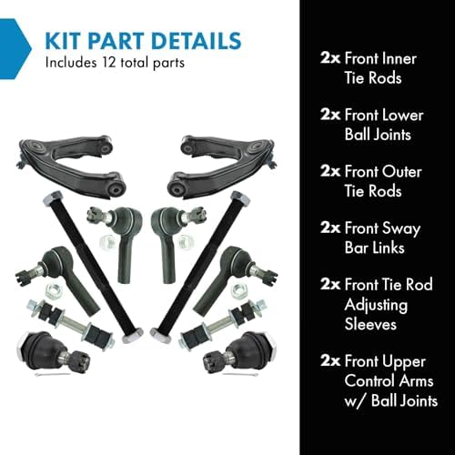 TRQ Front Steering & Suspension Kit Ball Joint Control Arm with Ball Joint