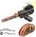 Belt Sander Attachments for Angle Grinder, Detailing File Sander adapter, US 5/8-11 Thread, Suitable for Welding Points Grinding,Woodworking and Metal Rust Removal (25pcs Sanding Belts)