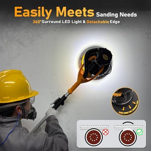 Electric Drywall Sander, 5 Speed 1000-2100RPM, Foldable & Extendable Handle