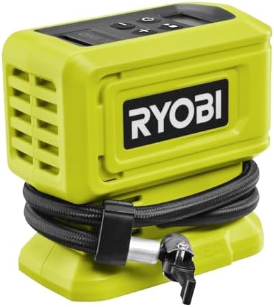 Ryobi - 18 V One+ 11 Bar Wireless Compressor - Tyre and Ball Inflation - Comes with 3 Tips (without Battery) - RPI18