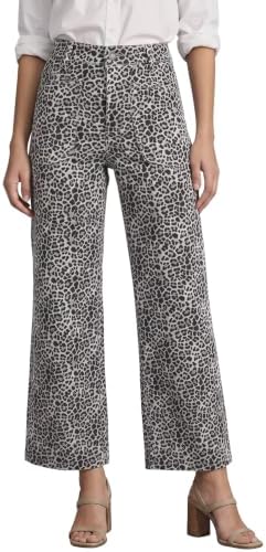 Cicy Bell Womens Cropped Wide Leg Jeans High Waisted Baggy Denim Ankle Pant