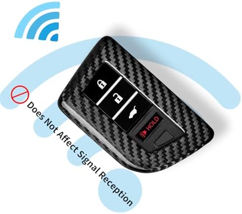T-carbon Key Fob Cover Fits Acura MDX 2024 4 Buttons Smart Remote Keyless Accessories,Glass Fiber Key Case Protector Compatible with Acura Integra RDX RLX NSX ILX TLX TLX-L CDX 2022-2025 with Keychain
