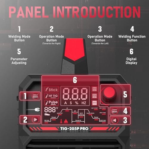 YESWELDER 205A Tig Welder Pulse STICK/DC TIG/PULSE TIG 3 in 1 TIG-205P