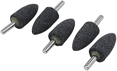5Pc 1/4"Shank Brown Corundum Grinding Head Cone Shaped Grinding Wheel Abrasive Mounted Grinding Point Stone Rotary Tools Deburring Polishing - Diameter:20mm