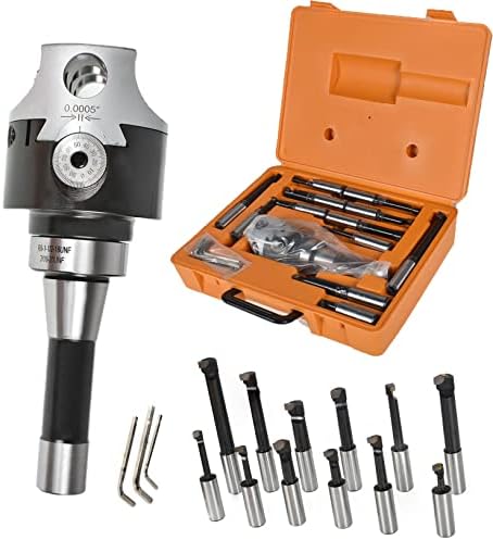 12-Pack 3In Boring Head R8 Shank 3/4In Carbide Boring Bar Set Milling
