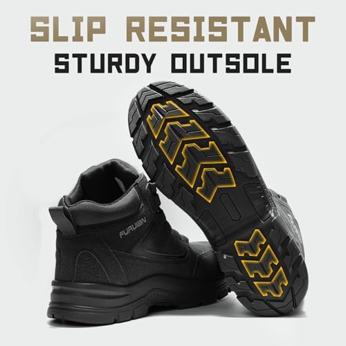 Furuian Steel Toe Boots for Men Women Lightweight Work Boots Pioneer Series