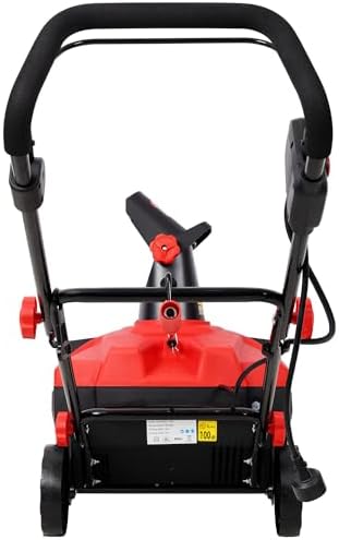 20 Inch Electric Snow Blower with Wheels, Corded Electric Snowblower with Dual LED Lights for Patio Driveway Walkways, 15-Amp Snow Thrower Lightweight with 30 FT Throwing Distance (Red)