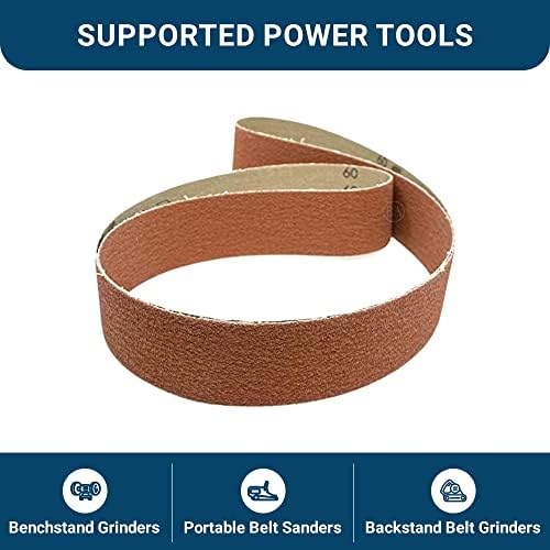Benchmark Abrasives 2" x 36" Ceramic Sharpening Sanding Belts for Grinding Deburring Polishing Rust Removal on Metal, Stainless Steel, and Carbon Steel, Use with Belt Disc Sander (6 Pack) - 120 Grit