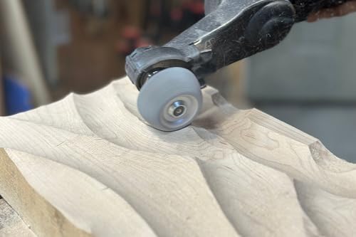 Kutzall Original Contour Wheel, 2" (50.8mm) Dia. X 3⁄8" (9.5mm) Bore, Fine - Wood Carving Die Grinder Accessory for Milwaukee, DeWalt, Bosch. Adapter Included. Abrasive Tungsen Carbide, CW200O230