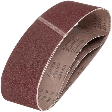 HARFINGTON 4 x 36 Inch Sanding Belts, 2 Pcs 80 Grits Aluminum Oxide Abrasive Belt Sander File Belt for Woodworking, Metal Polishing, Knife Sharpener