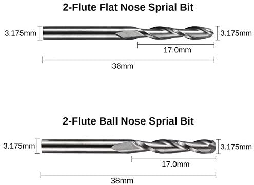 Genmitsu 40pcs End Mills CNC Router Bits, 1/8" Shank