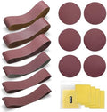 SainSmart 12PCS Aluminum Oxide 4x36 Inch Sanding Belts, 12PCS 6-inch Sanding Disc, 6PCS Wax and Silicone Free Tack Cloth, Sanding Set for Woodworking Sander Tools, DB30A