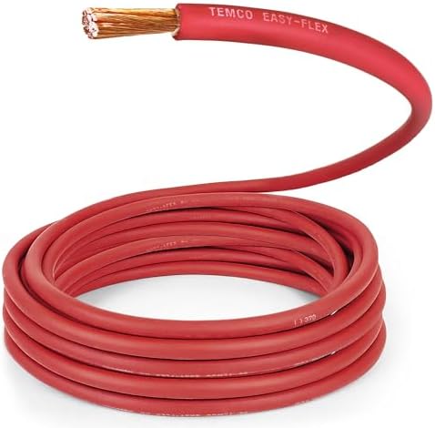 TEMCo 2 Gauge AWG 75 Ft Red Flexible Pure Copper Made in USA Welding Cable Battery Wire - Heavy Duty Solar, Inverter, Car, RV, Truck