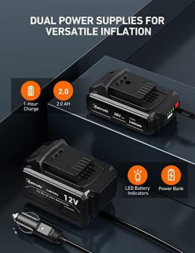 AstroAI Cordless Tire Inflator Portable Air Compressor 160PSI 12VDC Battery