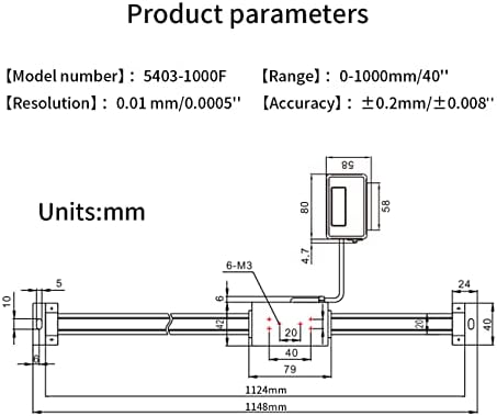 0-1000mm Digital Linear Scale, Accurate Digital Linear Scale LCD Display Remote Readout Scale Kit for Milling Machines Lathes, with Mounting Accessories…