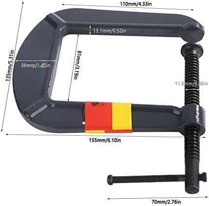 Duty G Type Woodworking C Clamp - 100mm/185mm DIY Carpentry Clamping Device for Woodworking Projects (Clamping thickness 70*depth 110mm)