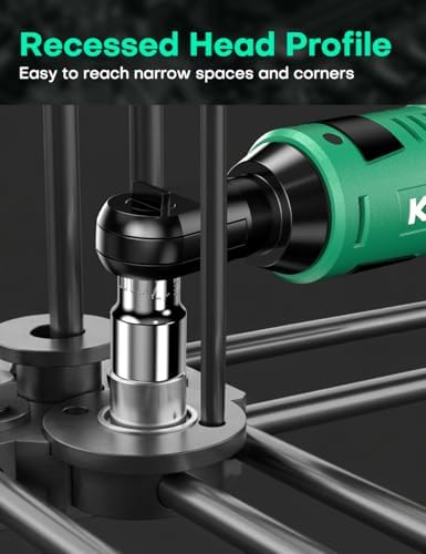 KIMO Cordless Electric Ratchet Wrench Set, 40Ft-lbs, 400RPM, Cordless Ratchet Wrench 3/8" w/Variable Speed Trigger, 7Sockets, 1/4" Adapter, Forward/Reverse Switch, 12V Battery Power Ratchet w/Charger