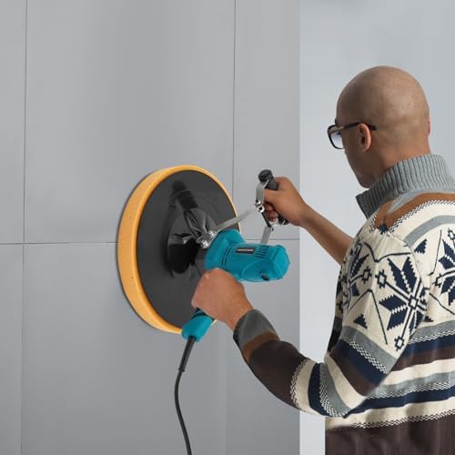 Handheld Orbital Sander, 850W Electric Drywall Sander with 3 Type Grinding Discs 6-Speed Adjustable 10.6 Inch Palm Sander Kit for Drywall Ceiling Putty Concrete Polishing