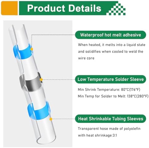 2066PCS Ultimate All-in-One Heat Shrink Solder Seal Wire Connectors Kit: Waterproof Solder Stick Butt Connectors, Heat Gun & Wire Stripper for Automotive, Marine & Electrical Projects Automotive