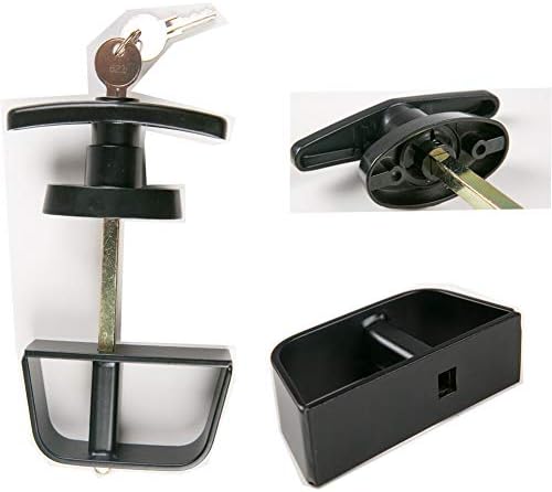 6" T-Handle Shed Door Lock Handle with Lock Keyed Alike Garage t Handle Shed Latch Hardware Locking Handle Lock with 4 Keys & Allen Wrench 1kit