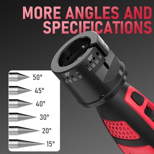 YESWELDER Tungsten Electrode Sharpener Grinder For TIG welding, Handheld Electric with LED Display, Cordless TIG Welding Rotary Tool With Flat Grinding Block Cut-Off Slot, 4 Sizes 6 Angles