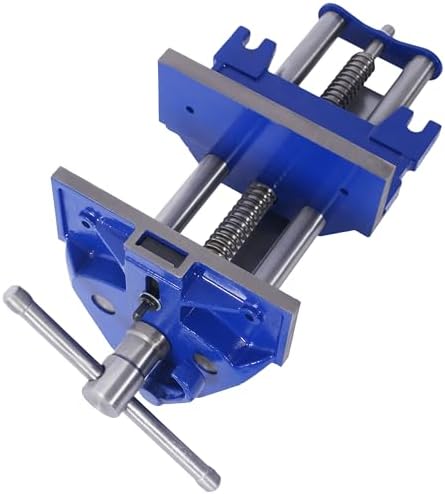 7 Inch Jaw Width Woodworking Vise Quick Release Heavy-Duty Metal Cast Iron Workbench Clamp Tool Vise Crafting Repair Tool Blue