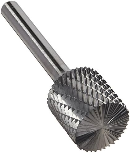 Drill America SA-16 Carbide Burr/Rotary File Cylindrical Double Cut for Die Grinder 3/4" Dia. x 3/4" Cut Length with 1/4" Shank and 2-1/2" Overall Length, DUL Series