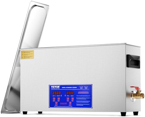 VEVOR 10L Sonic Gun Cleaner, 300W Professional Ultra Sonic Cleaning Machine with Timer & Heater, 40kHz Digital Sonic Cleaner with Basket for Gun Parts, Bullets, Military Supplies