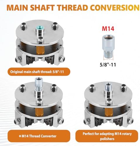 6 Inch Bush Hammer Tool, Coating Removal Stone Texturing, Concrete Surface Roughening Tool for Variable-Speed Angle Grinders&Polishers (Arbor: 5/8"-11 Threaded), with a M14 Thread Converter