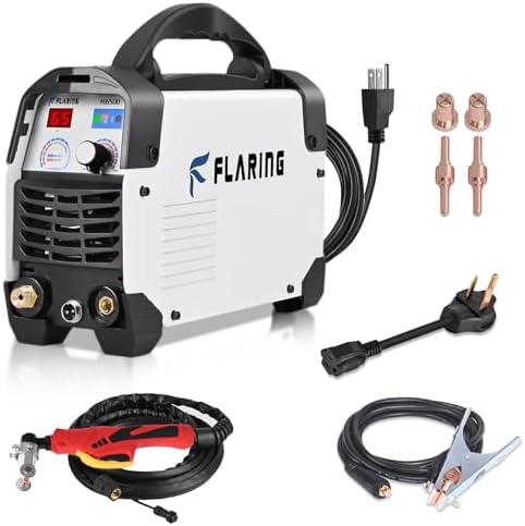 FLARING Plasma Cutter,65 Amp Plasma Cutter Machine 120V 240V 4/5" (20mm) Max Cutting 1/2" (12.7mm) Clean Cut IGBT High Frequency Inverter Touch ARC Plasma Cutter with Consumable Set Update 5th FC650D