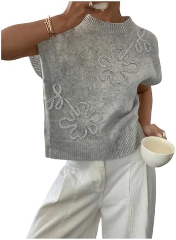 SOLY HUX Women's Short Sleeve Business Casual Sweater