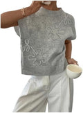 SOLY HUX Women's Short Sleeve Business Casual Sweater