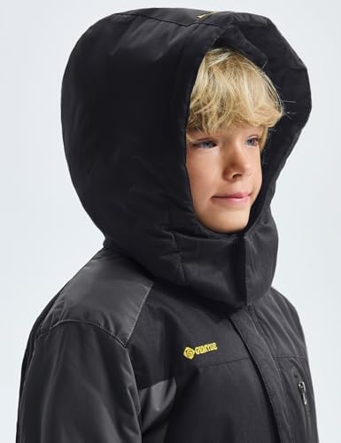 GEMYSE Boy's Waterproof Ski Snow Jacket Fleece Kids Winter Coat with Hood