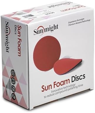 Sunmight Sunfoam Grip No Hole 6 Inch Sanding Discs - 1000 Grit Wet Dry Sandpaper for Car Paint, Headlight, Metal, Wood - Hook & Loop for Orbital & DA Sanders - Polishing & Finishing Abrasive (10 Pcs)