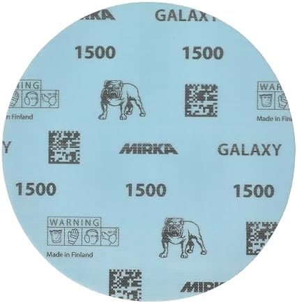 Mirka Galaxy Sandpaper 6 inch Grit 1500 Hook & Loop 50 Discs
