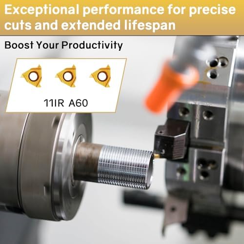 SNR0008K11, SNR0010K11, SNR0012M11 Indexable Lathe Turning Tool 12Pcs Kit, 3 Pcs Metal Lathe Tools Holder Set, with 9Pcs 11IR A60 Carbide Inserts Turning Inserts Carbide Turning Tool