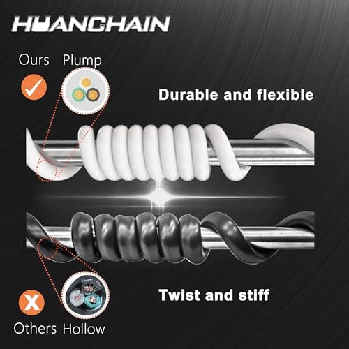 HUANCHAIN Indoor Outdoor White Extension Cord 6 FT Waterproof 16/3 Gauge