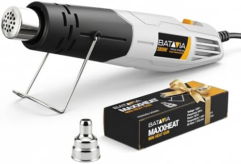 BATAVIA 380W Mini Heat Gun with 2 Temp (572°F/1022°F)+Nozzle for DIY Crafts