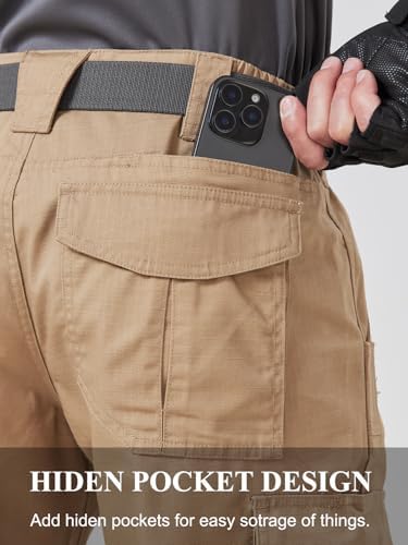 CNBQDD Mens Work Pants Cargo Tactical Construction for Men Ripstop Waterproof Lightweight Outdoor Hiking with Pockets