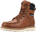 SUREWAY Men's 8" Moc Toe Full-Grain Leather Soft Toe Work Boots, EH Rated