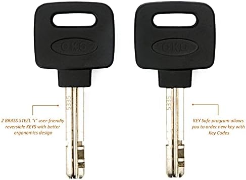 OKG Heavy Duty Chain Lock - 4 Keys, 11lbs, 4 ft x 1/2 in (12mm) Thick Cinch Security Chain Combo 11/16" (18mm) Small U Lock for Motorcycles, Mopeds, E-Bikes, Trailers, ATVs, etc.